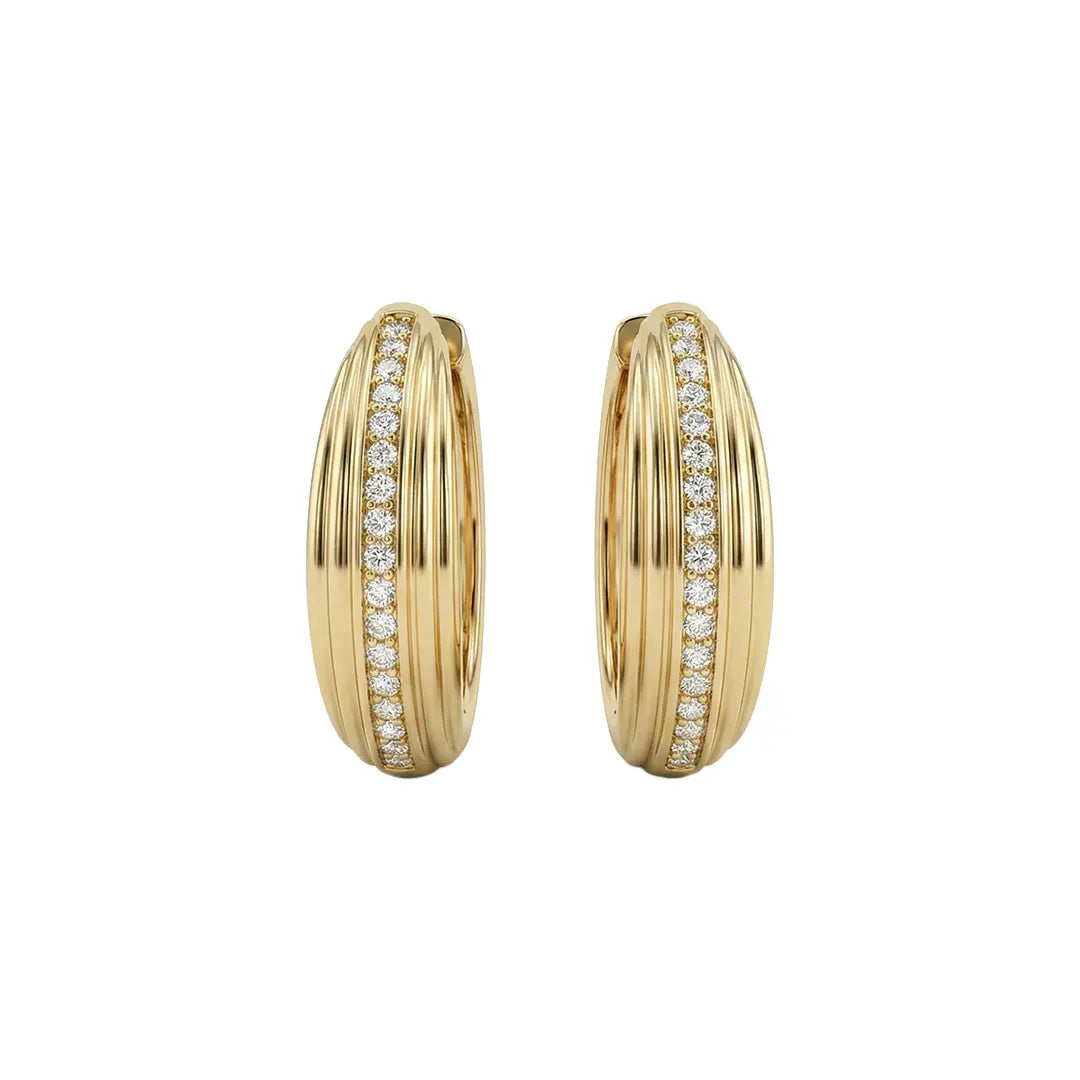 LuminaraZ Ohrringe aus 375 Gelbgold mit Zirkonia, filigrane Creolen für Damen, eleganter zeitloser Schmuck.