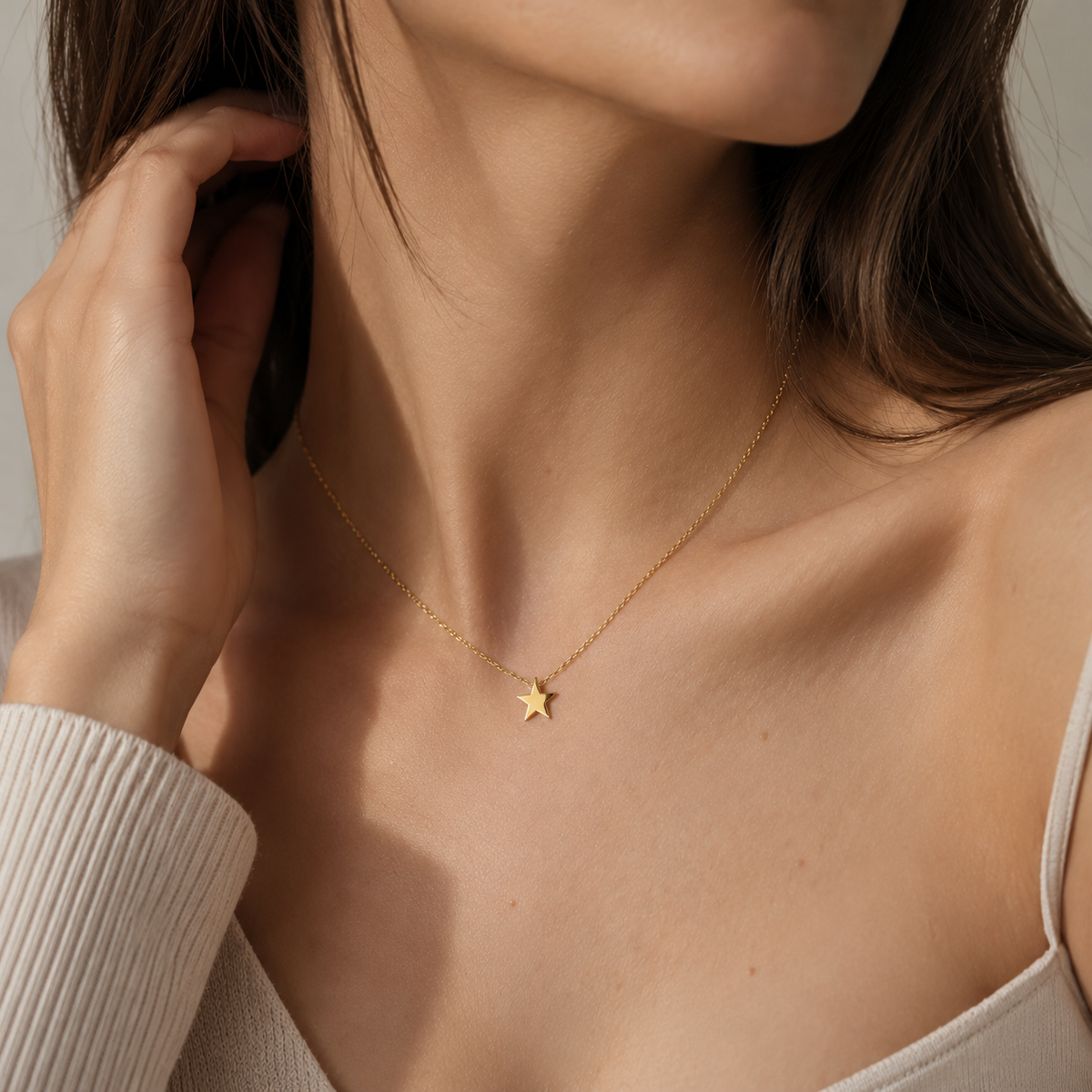 A Star Is Born Kette aus 375 Echtgold – Stern Halskette