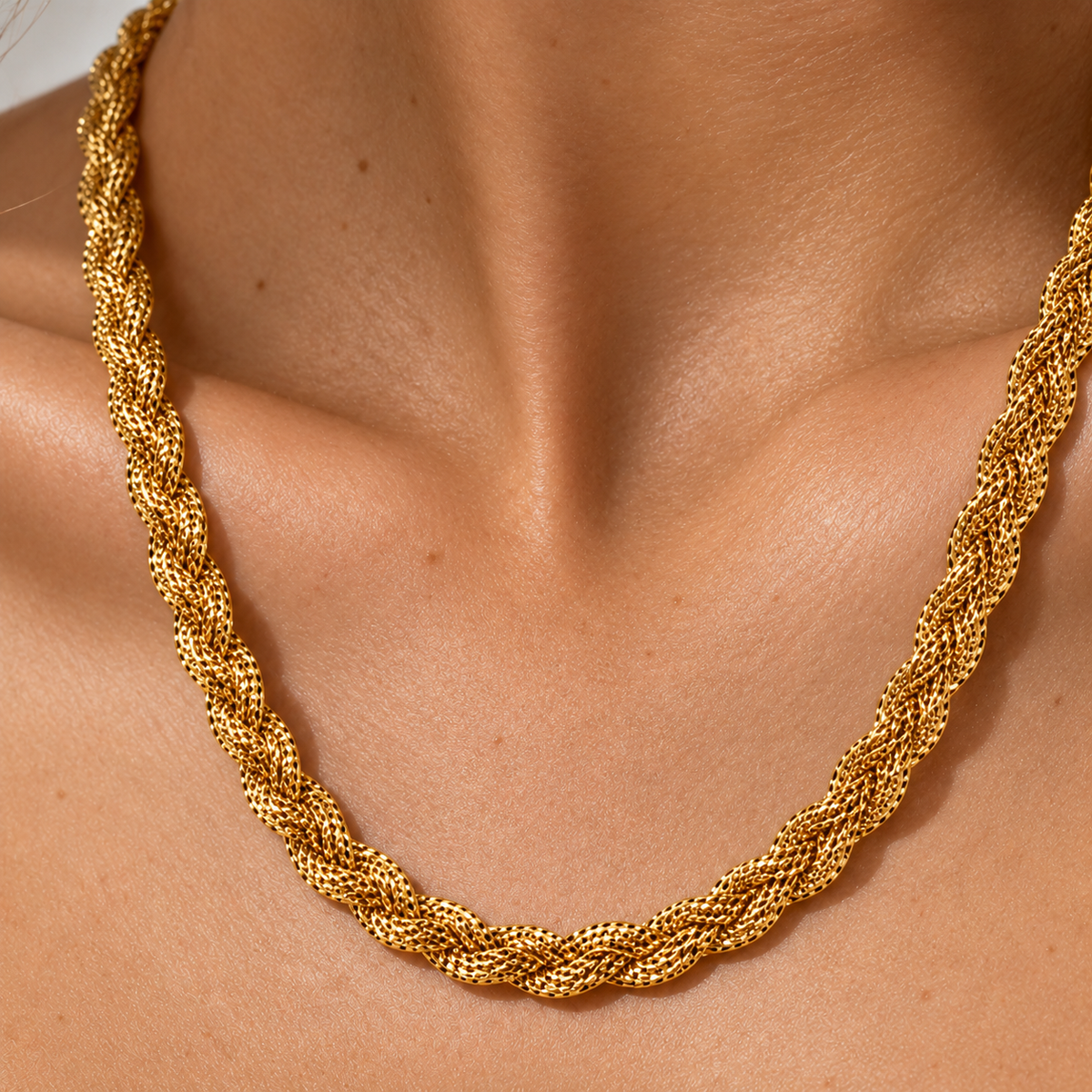 Rope Mesh – Geflochtene Kordelkette aus 875 Gold
