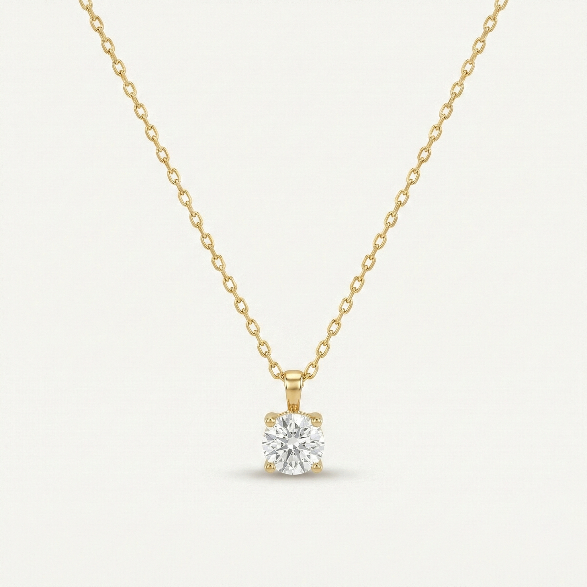 Solitaire Glow – 375 Echtgold Kette mit Zirkonia Anhänger