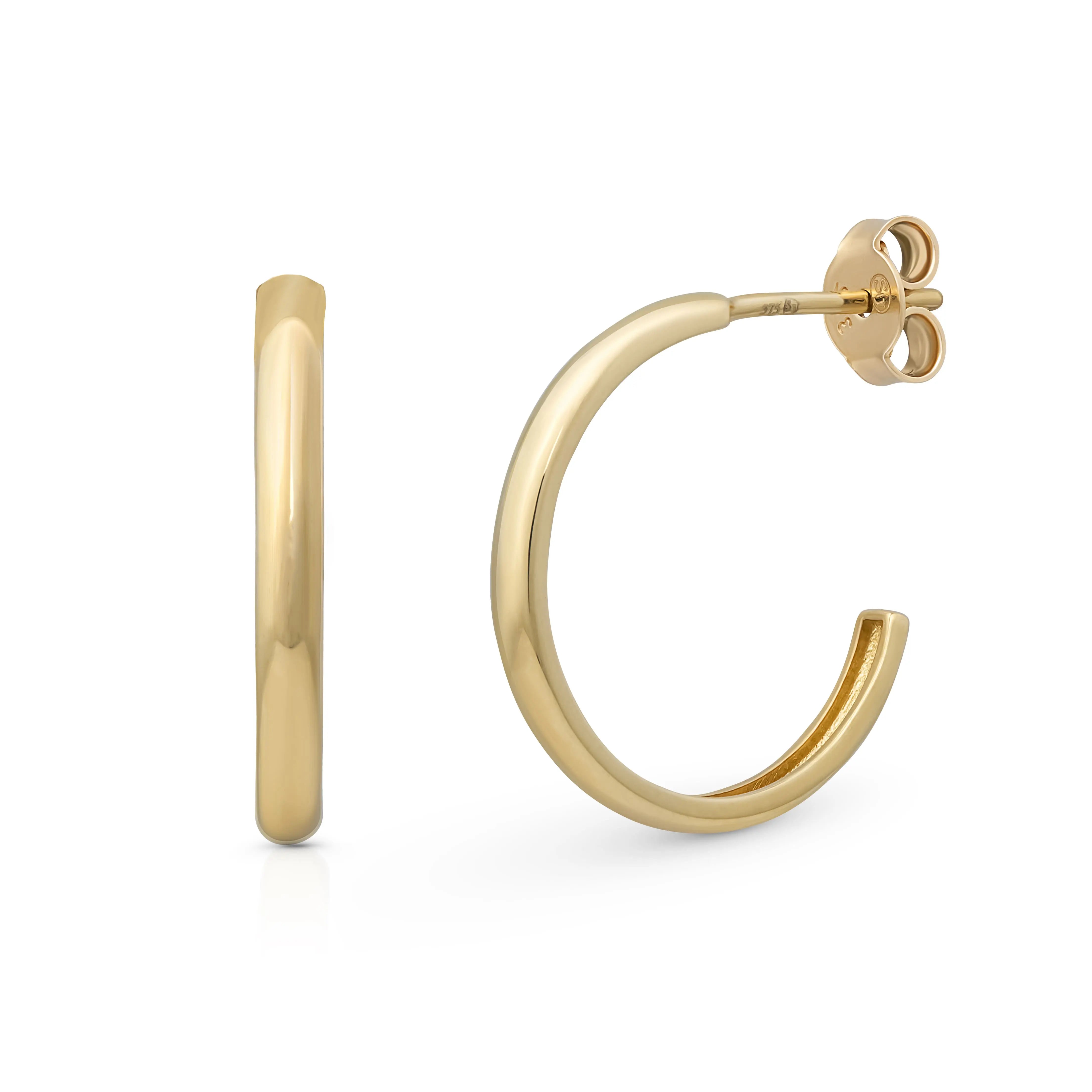 Suzan Creolen Medium 375 Echtgold klassische goldene Creolen minimalistische Hoop Ohrringe elegante Medium Hoops zeitloser Goldschmuck everyday earrings moderne Creolen Geschenk für sie hochwertiger 375 Gold Schmuck