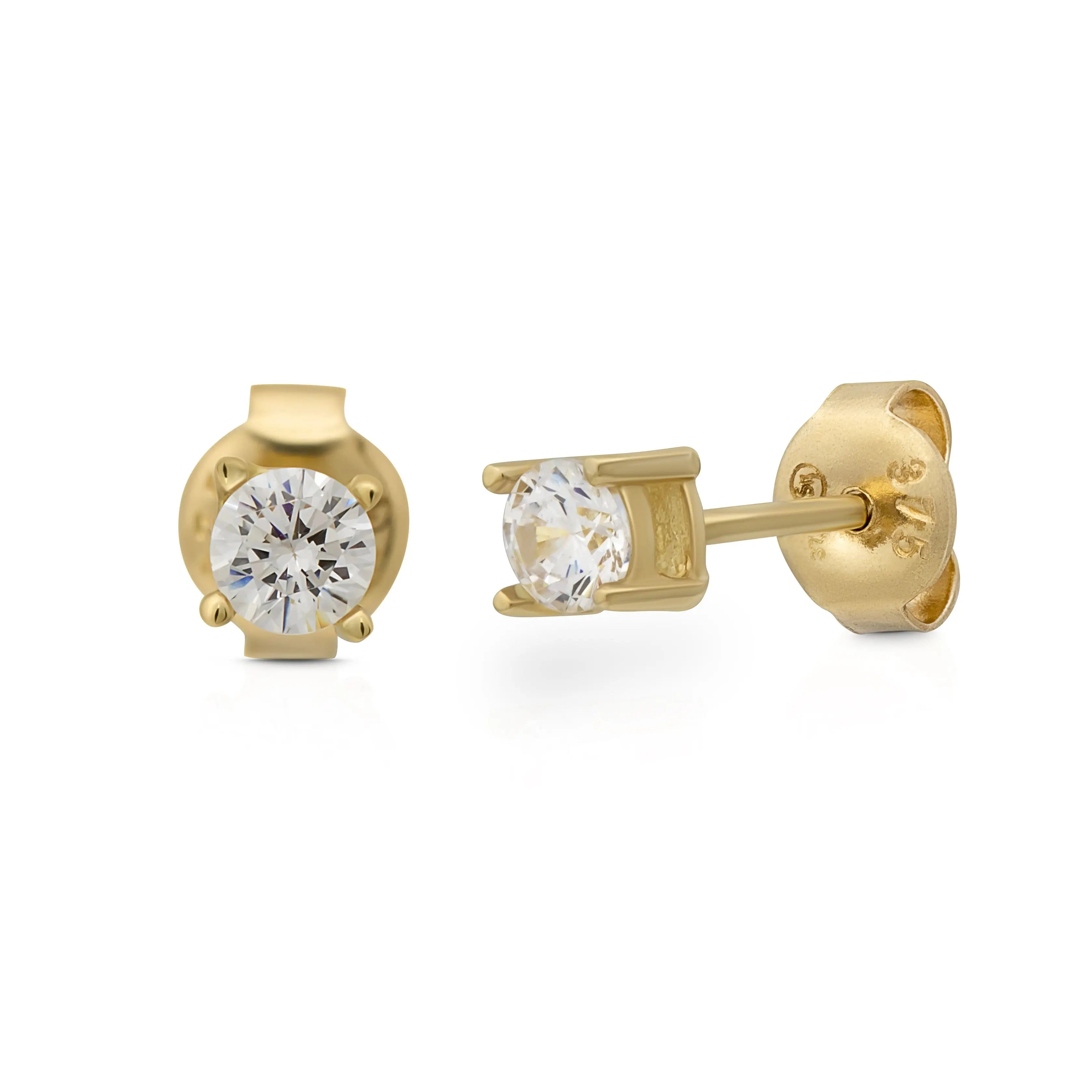 Shine Bright Stecker Small 375 Echtgold funkelnde Zirkonia Ohrstecker elegante Gold Stud Earrings minimalistische Ohrringe everyday jewelry Geschenk für sie