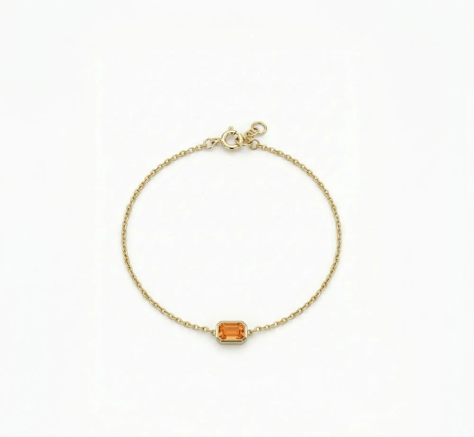 Aurielle Spark – 375 Echtgold Armband mit rechteckigem Zirkonia Anhänger - Suzan GoldArmbänder