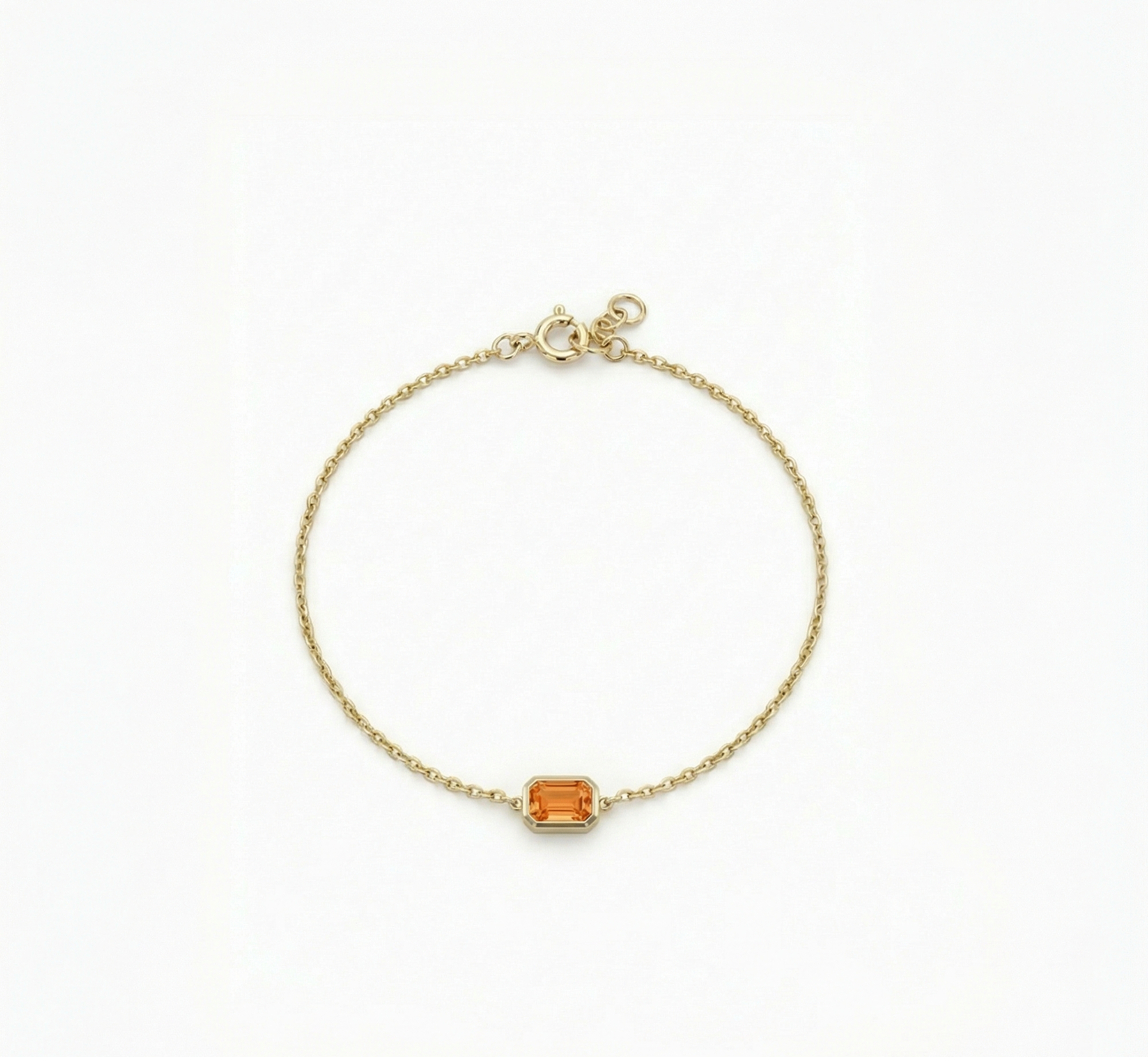 Aurielle Spark – 375 Echtgold Armband mit rechteckigem Zirkonia Anhänger