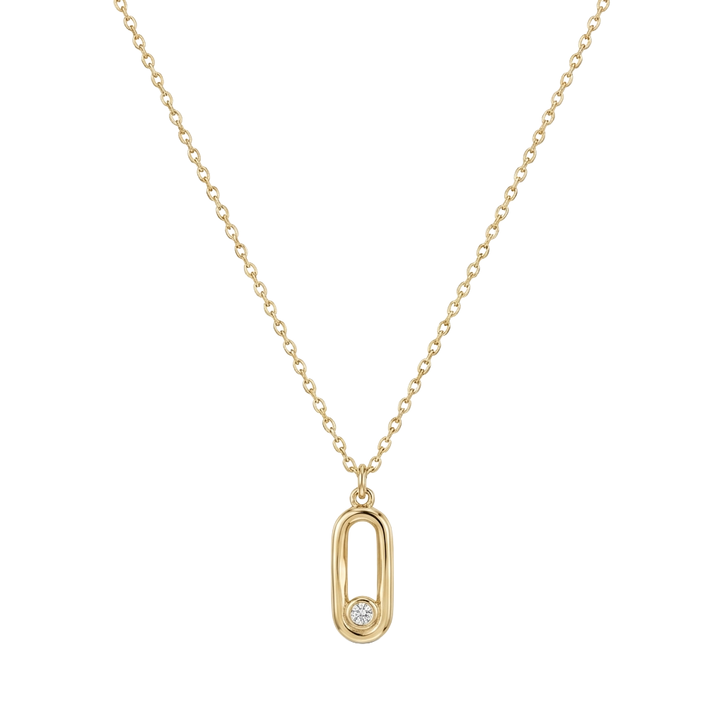 LineaLink – 375 Echtgold Kette mit Oval-Anhänger