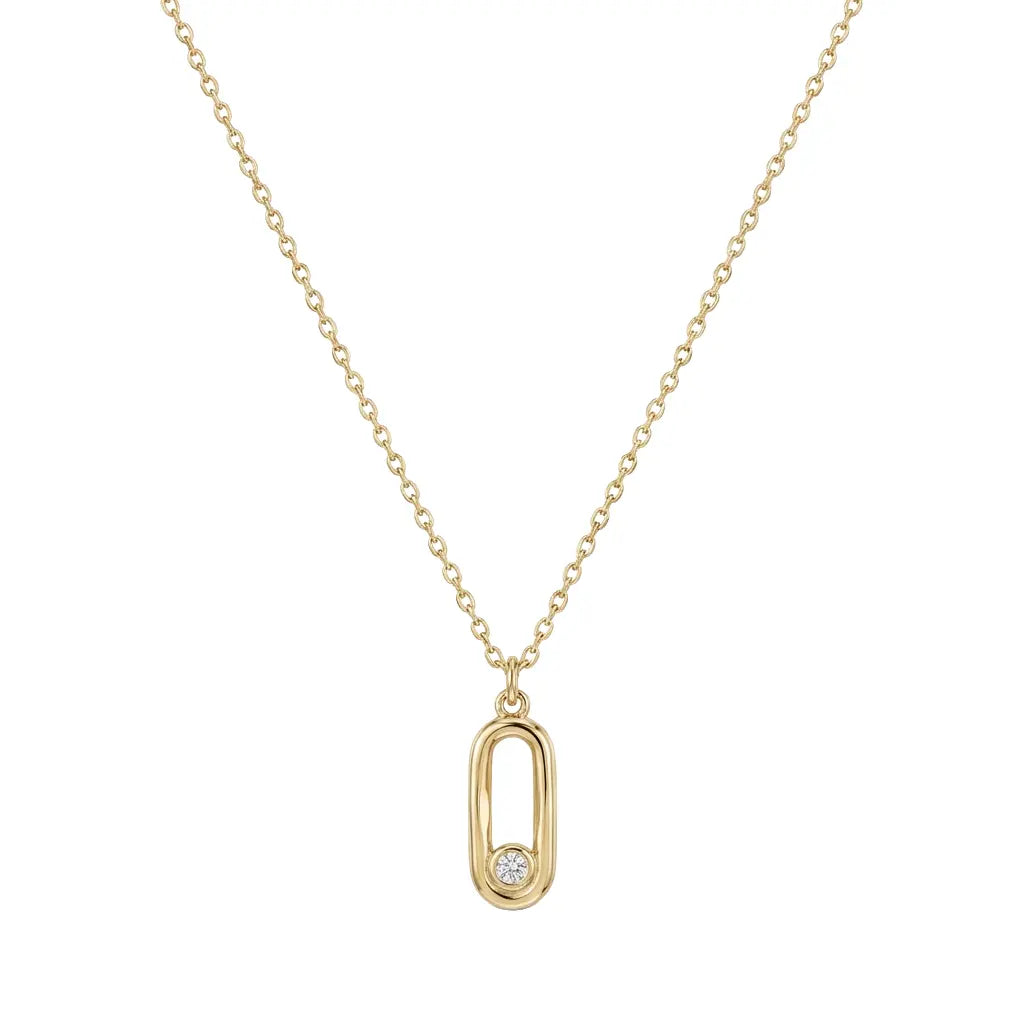 LineaLink – 375 Echtgold Kette mit Oval-Anhänger Suzan Gold