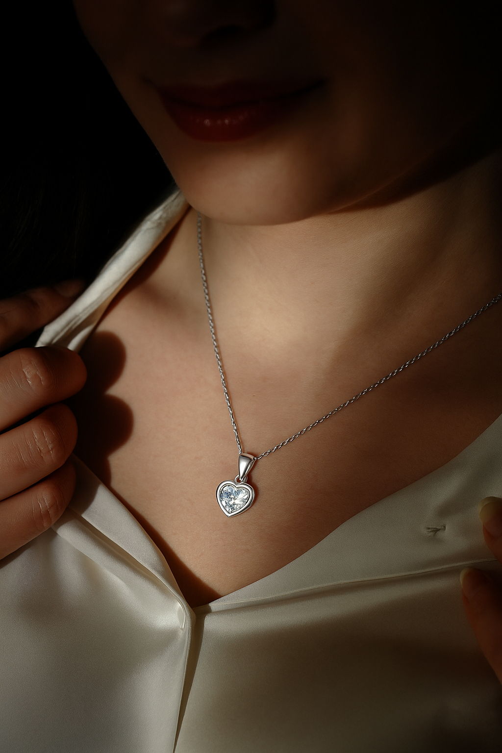 Liora Herz-Zirkonia-Kette aus 925 Silber