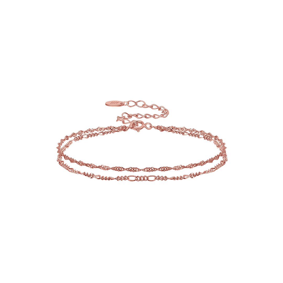 TwistGlow – Zweireihiges Armband aus 925 Silber, filigran & glänzend