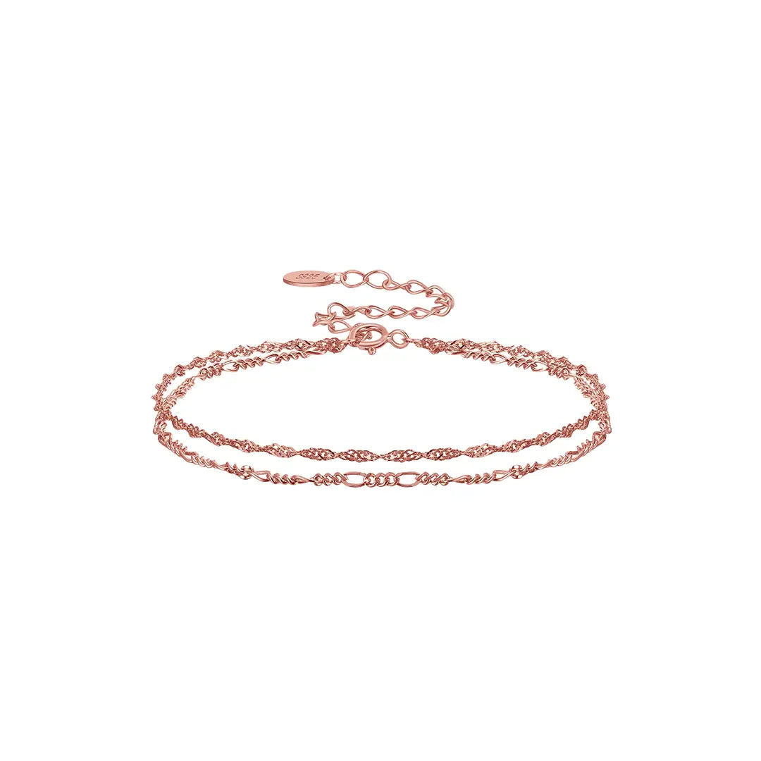 TwistGlow – Zweireihiges Armband aus 925 Silber, filigran & glänzend Suzan Gold