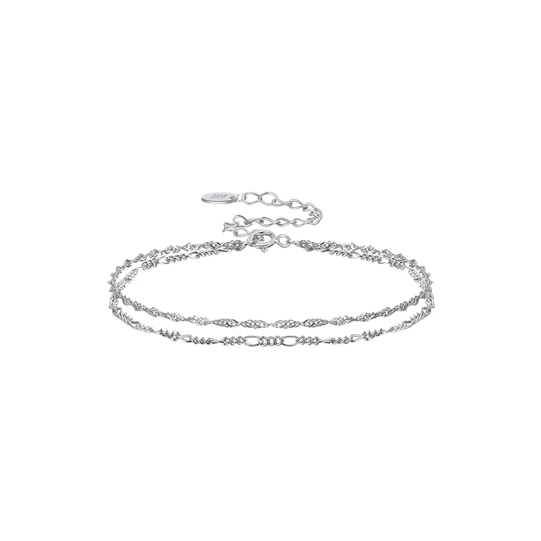 TwistGlow – Zweireihiges Armband aus 925 Silber, filigran & glänzend Suzan Gold