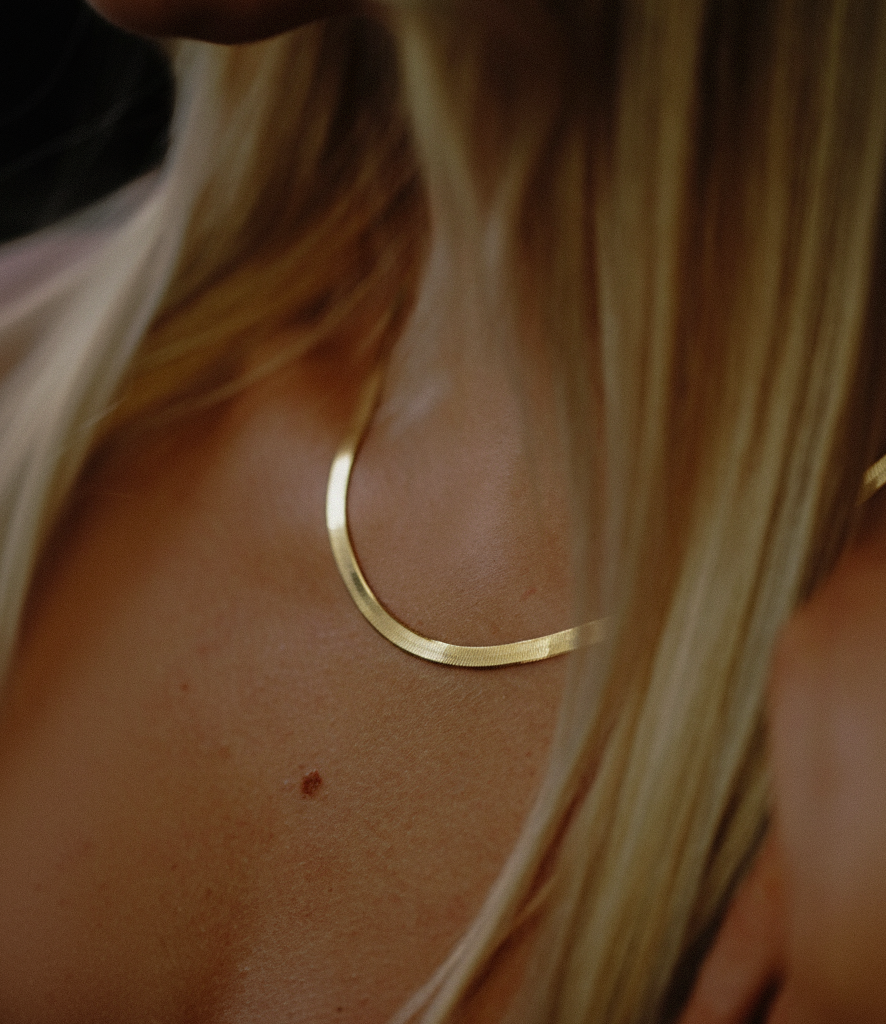 Solaro Snake Chain vergoldet – flache 925 Silberkette für Damen & Herren