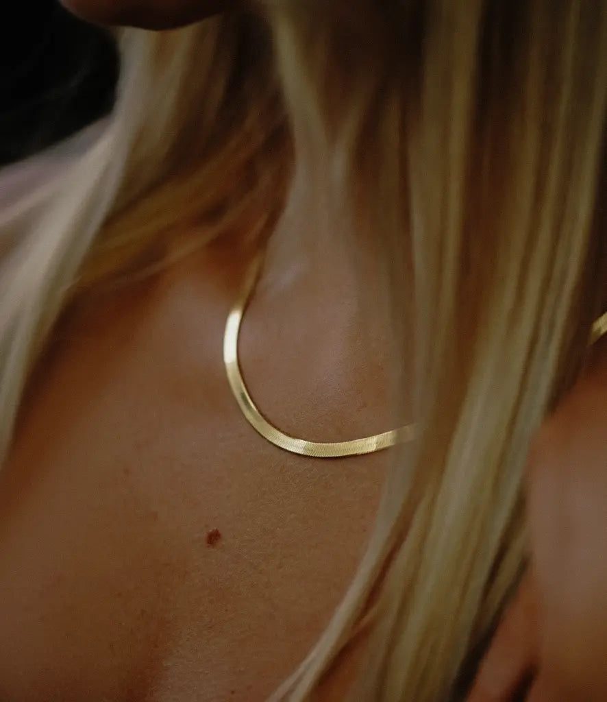 Solaro Snake Chain vergoldet – flache 925 Silberkette für Damen & Herren Suzan Gold