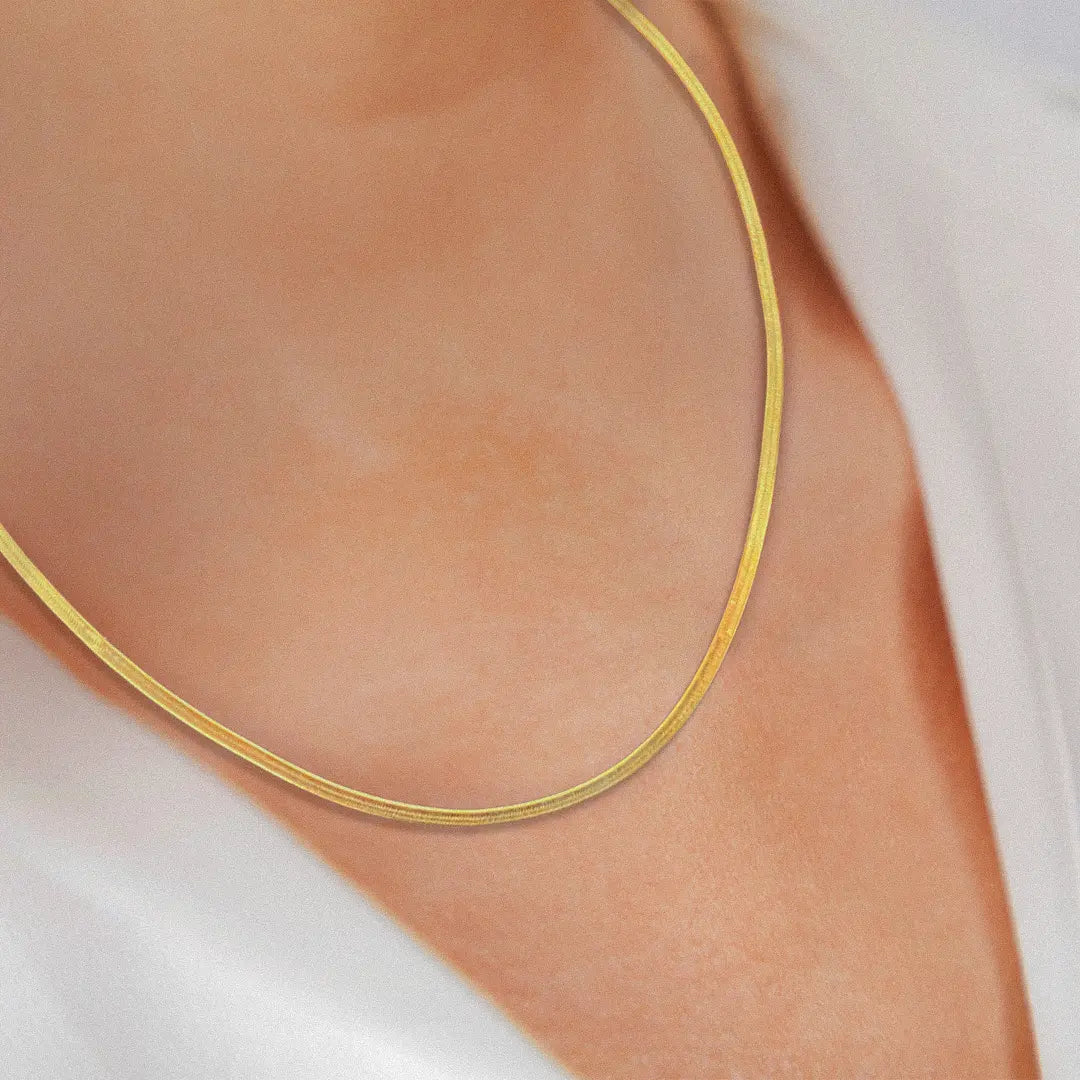 Solaro Snake Chain vergoldet – flache 925 Silberkette für Damen & Herren Suzan Gold