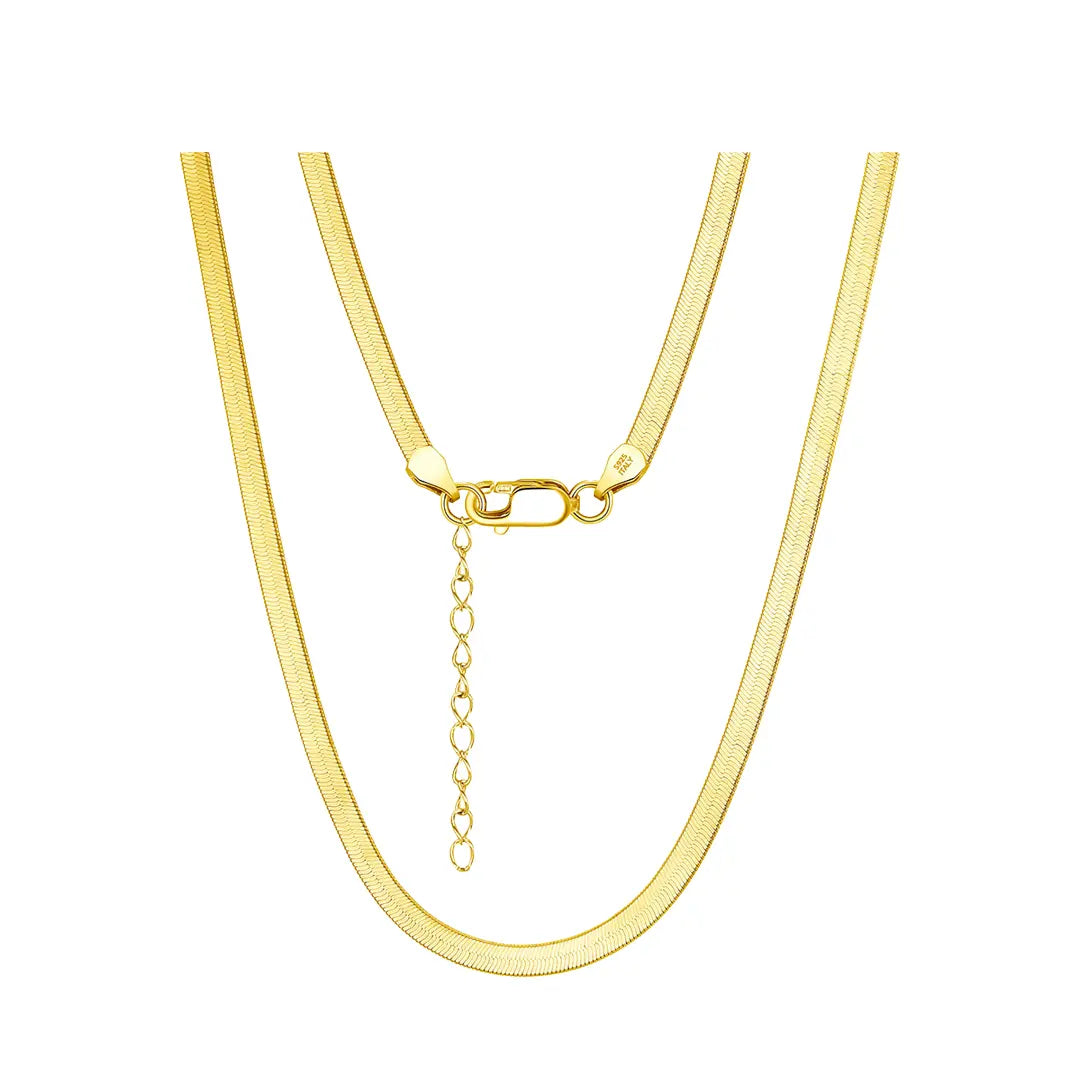 Solaro Snake Chain vergoldet – flache 925 Silberkette für Damen & Herren Suzan Gold