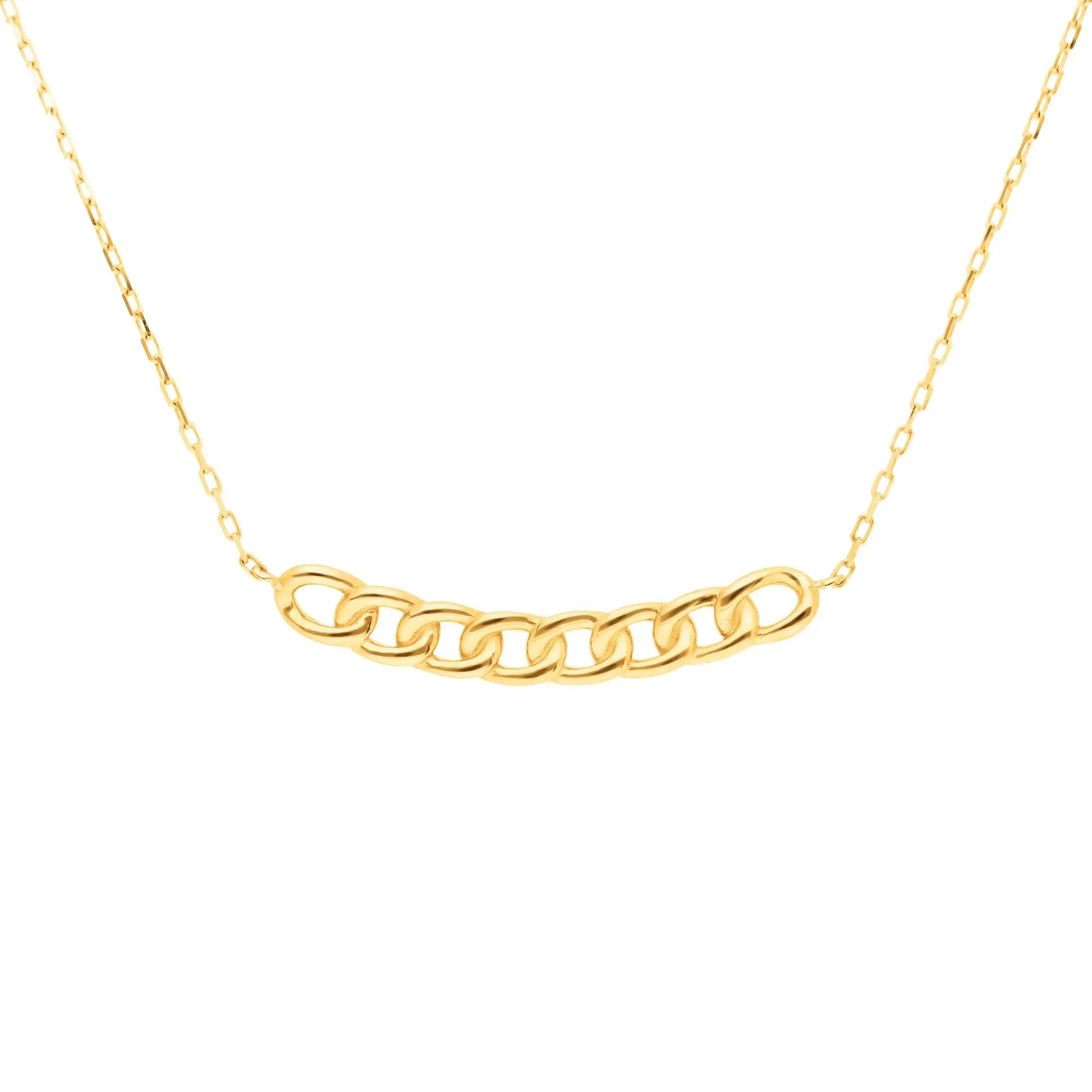 375 Echtgold Curb Kette Damen minimalistische Gliederkette aus Gelbgold elegante Halskette für Alltag und Layering