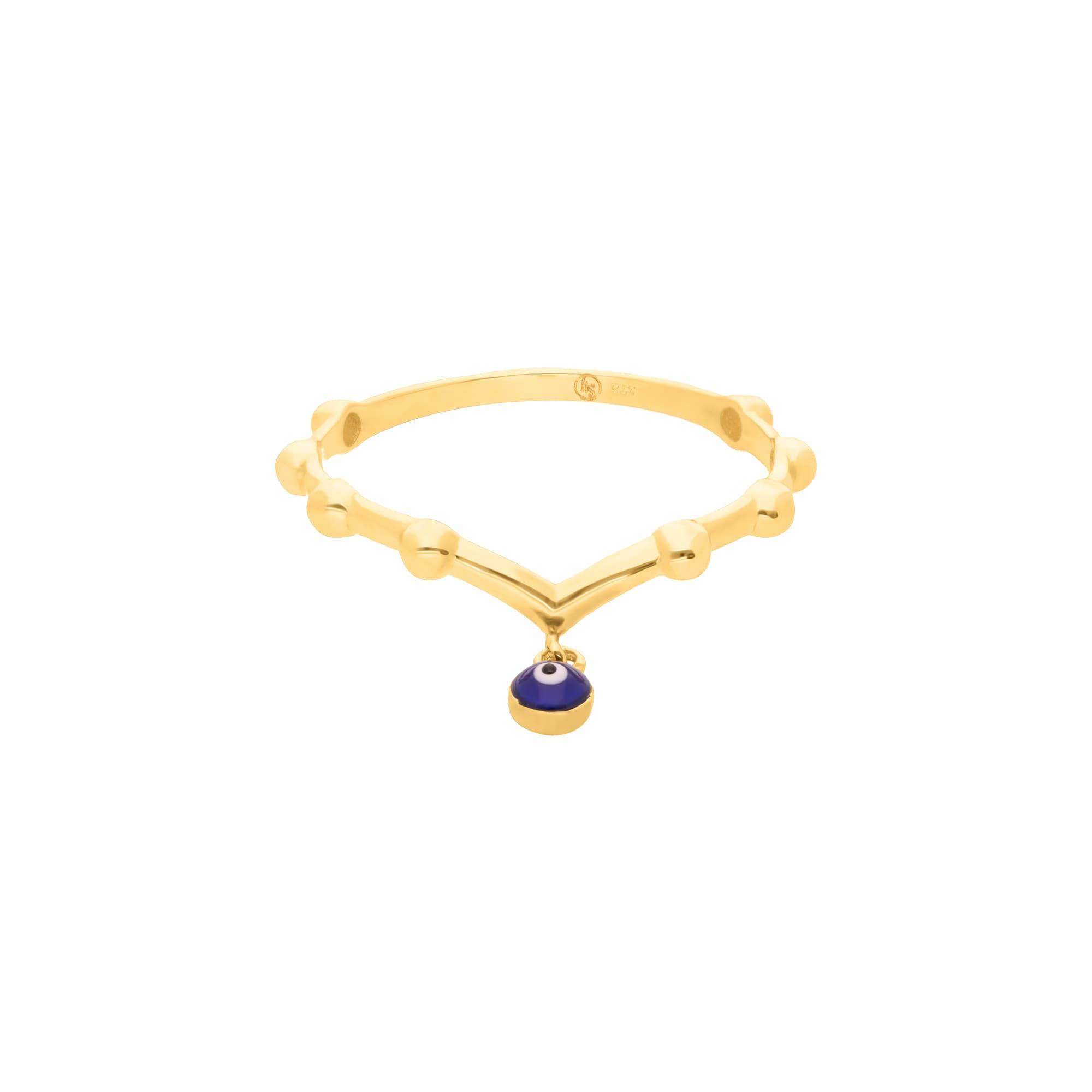 Beaded Evil Eye Ring - suzangold