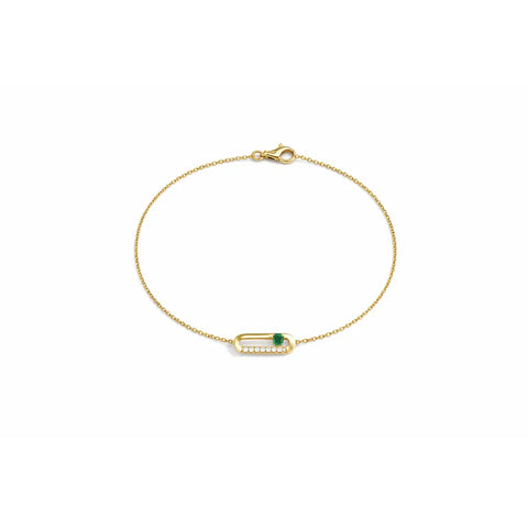 Armband 925 Sterling Silber – Damen Armband mit grünem Stein und Zirkonia - Suzan Gold