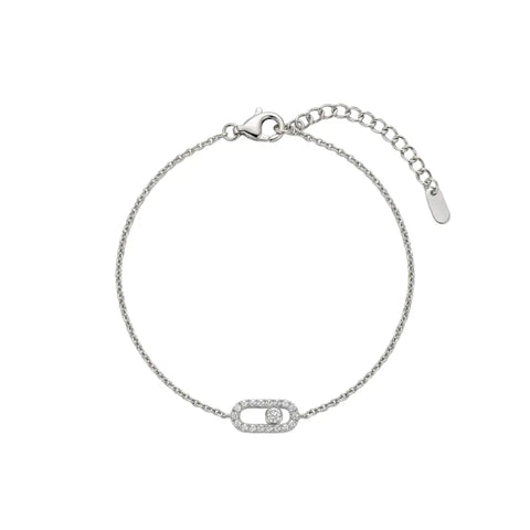 Link Crystal Bracelet – 925 Sterling Silber Armband mit Zirkonia Glieder Element - Suzan Gold