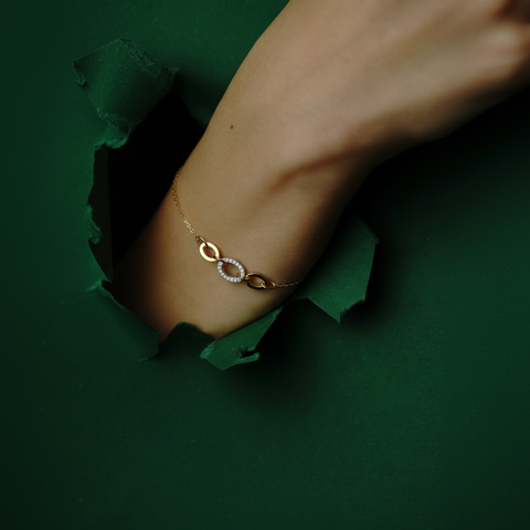 Linkora – 375er Echtgoldarmband mit Zirkonia-Verbindungselement