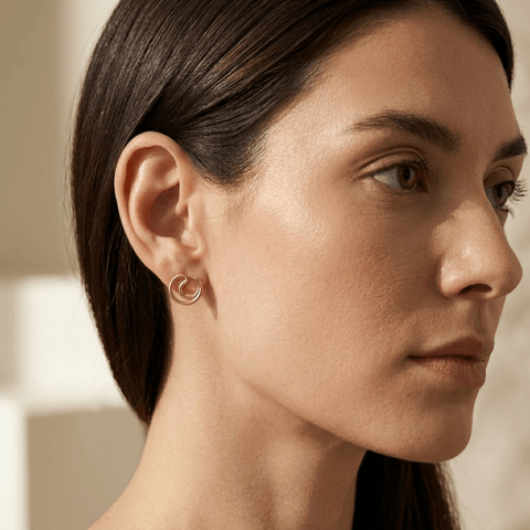 Kreis Ohrringe 925 Sterling Silber – Damen Ohrringe - Suzan Gold