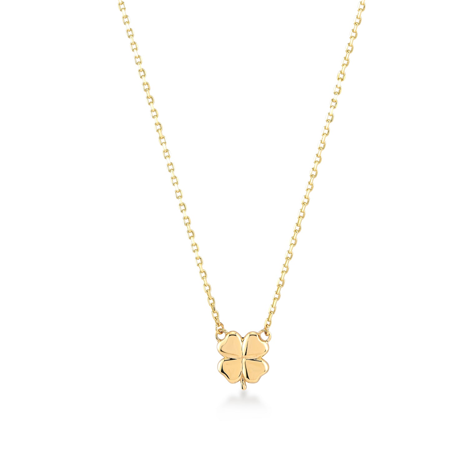 Luckyshine – 375er Echtgoldkette mit Kleeblatt-Anhänger