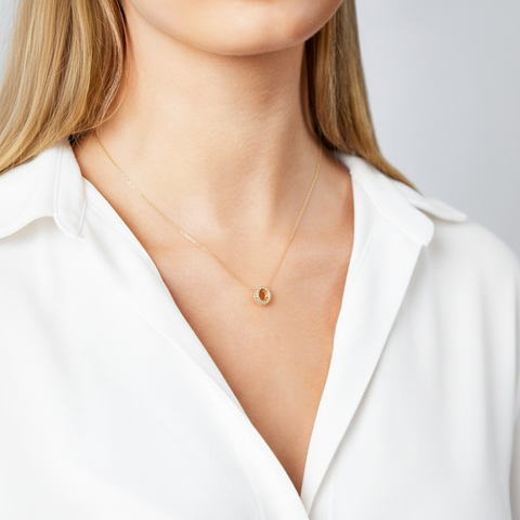 Cirquella – 375er Echtgoldkette mit Ringanhänger & Zirkonia