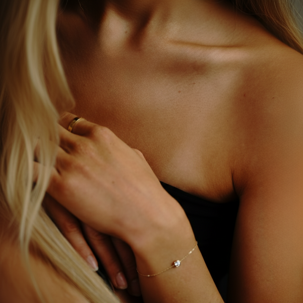 Solinia – 375er Echtgoldarmband mit rundem Zirkonia-Solitär