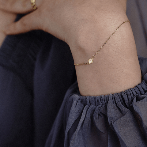 Solinia – 375er Echtgoldarmband mit rundem Zirkonia-Solitär