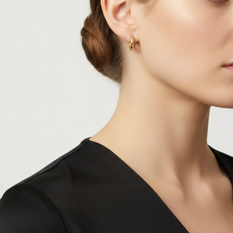 Luminex Classic – 375 Echtgold Creolen glatt - Suzan GoldOhrringe