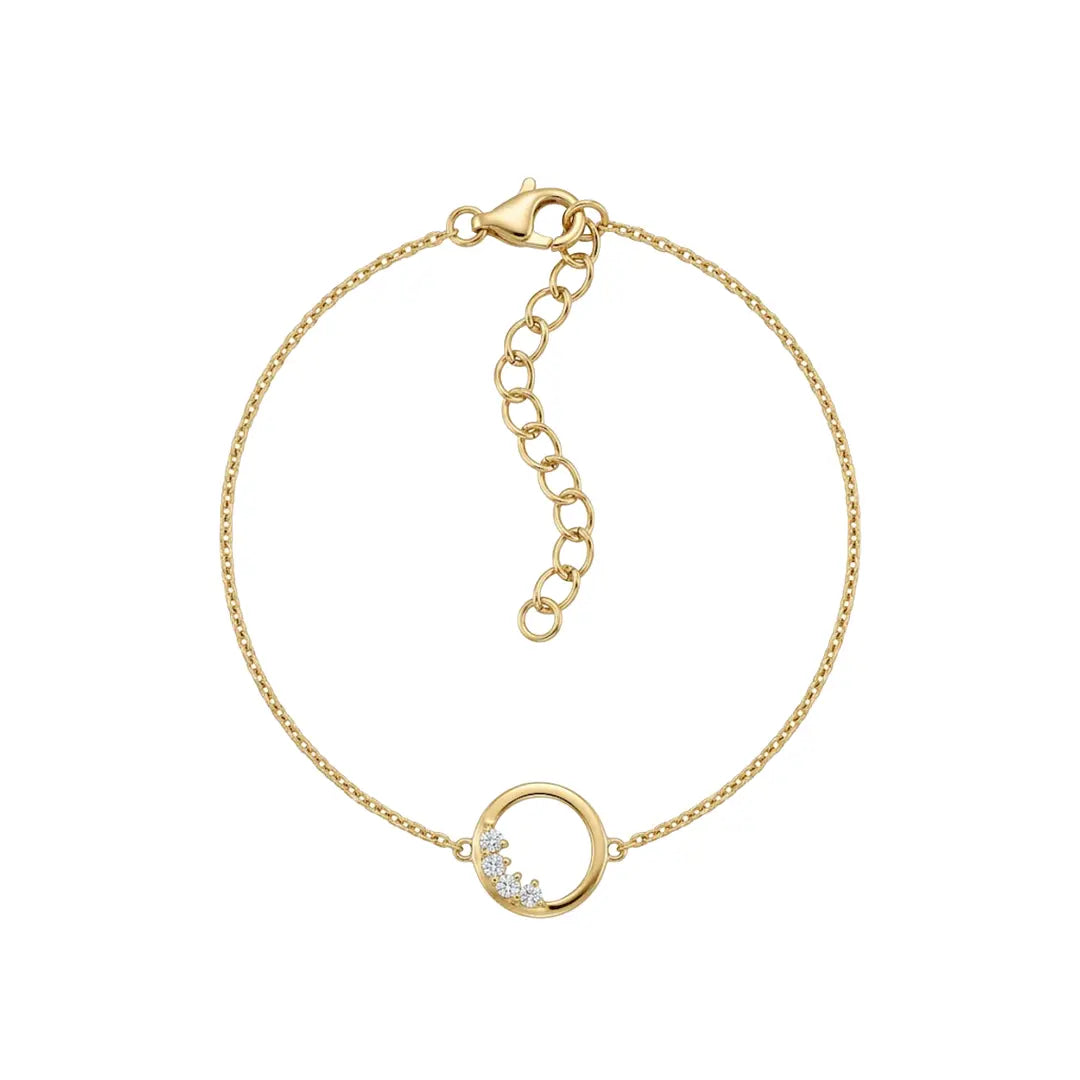 Circle Crystal Bracelet aus 925 Sterling Silber vergoldet mit Zirkonia, filigraner Schmuck für Damen, eleganter zeitloser Klassiker.
