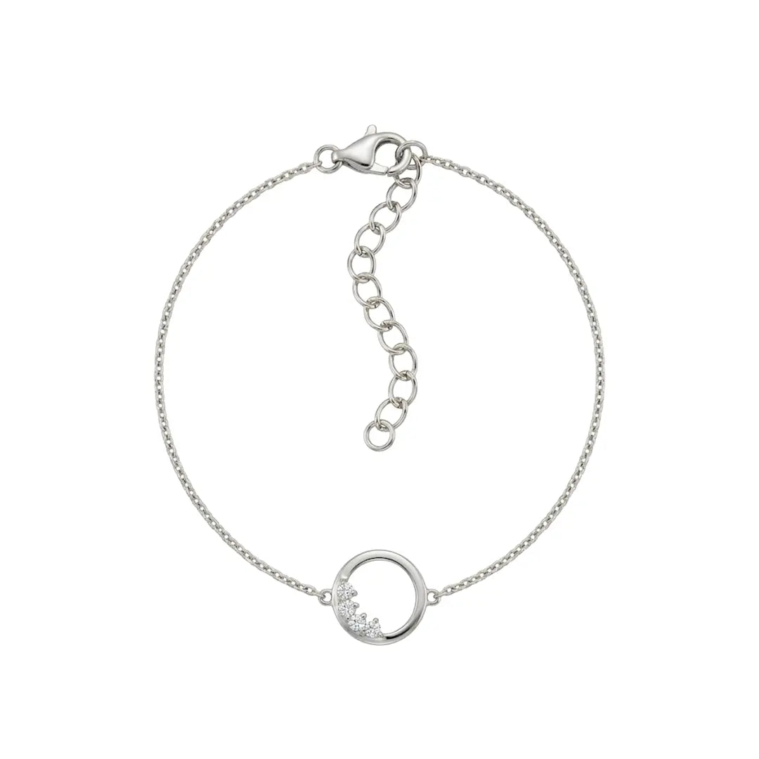 Circle Crystal Bracelet – 925 Sterling Silber Armband mit Zirkonia Kreis Element - Suzan Gold