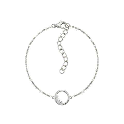 Circle Crystal Bracelet – 925 Sterling Silber Armband mit Zirkonia Kreis Element - Suzan Gold