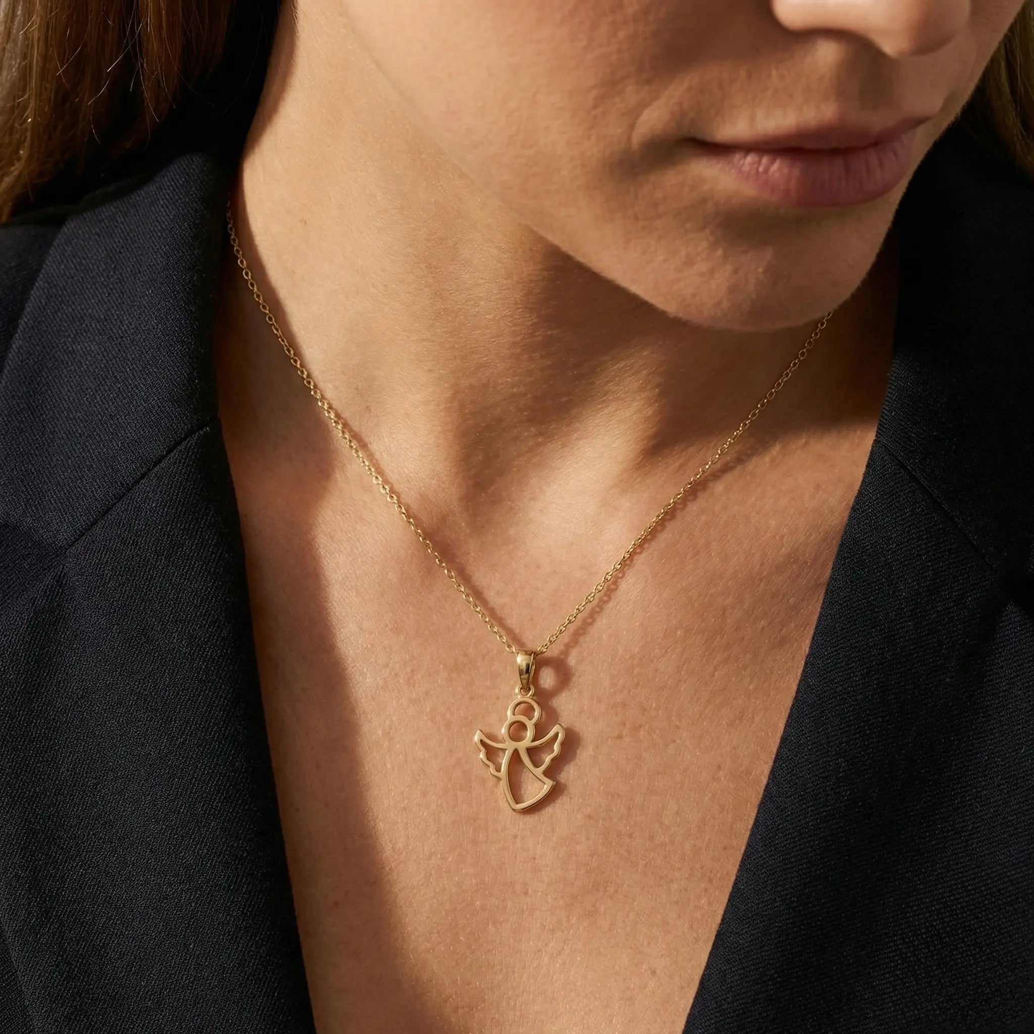 Angelia Glow – Zarte Engels - Halskette aus 375 Echtgold - Suzan GoldHalskette