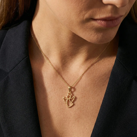 Angelia Glow – Zarte Engels - Halskette aus 375 Echtgold - Suzan GoldHalskette