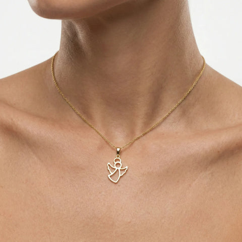 Angelia Glow – Zarte Engels - Halskette aus 375 Echtgold - Suzan GoldHalskette