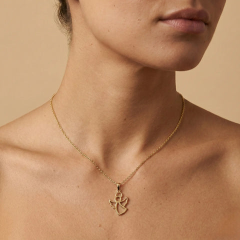 Angelia Glow – Zarte Engels - Halskette aus 375 Echtgold - Suzan GoldHalskette
