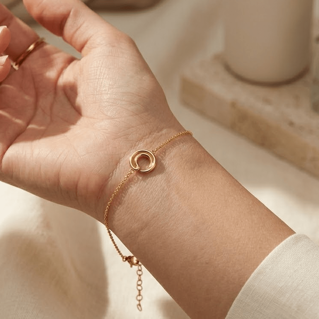Kreis Armband 925 Sterling Silber – Damen Armband - Suzan Gold
