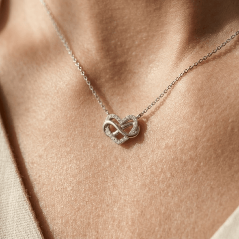 Unendlichkeit Herz Kette 925 Sterling Silber – Damen Halskette - Suzan Gold