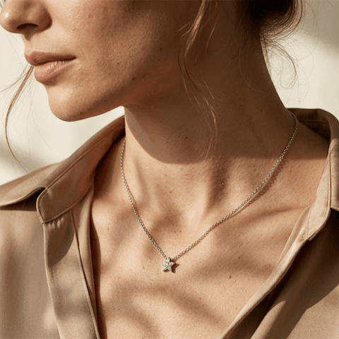 Stern Halskette Zirkonia – 925 Sterling Silber Halskette - Suzan Gold