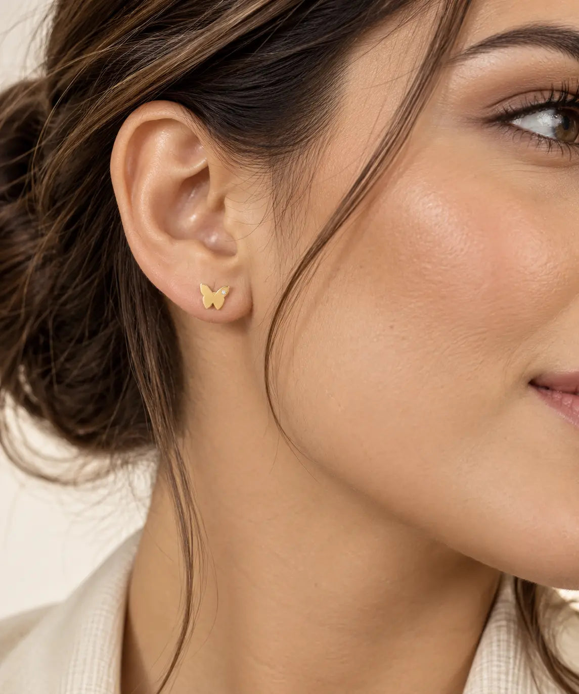 Papillon Stud – Schmetterlings-Ohrstecker mit Zirkonia aus 585 Gold Suzan Gold