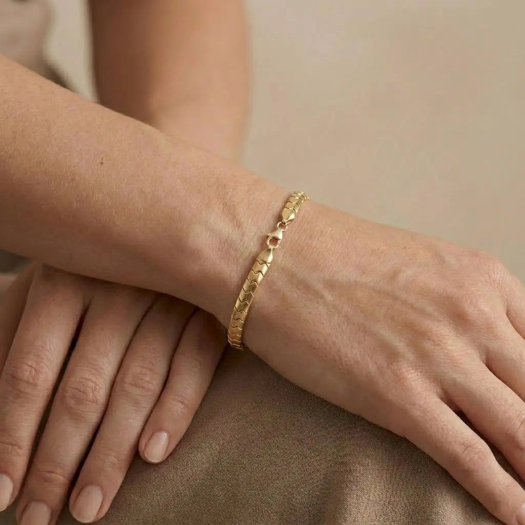 ZignaFlex – Flaches Gliederarmband aus 375 Echtgold Suzan Gold