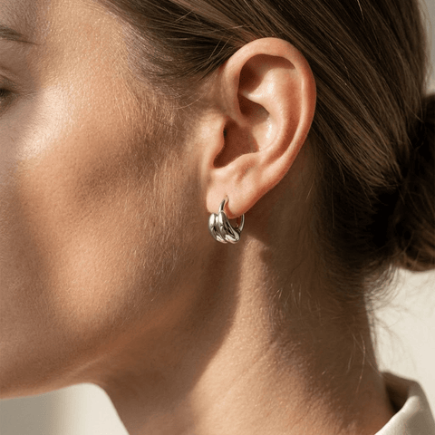 Creolen Ohrringe 925 Sterling Silber – Damen Ohrringe - Suzan Gold