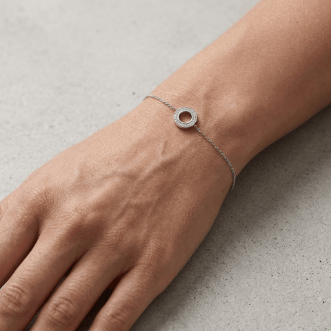 Circle Crystal Bracelet – 925 Sterling Silber Armband Kreis Zirkonia - Suzan Gold