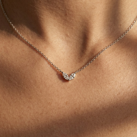 Marquise Stone Necklace – 925 Sterling Silber Halskette Zirkonia - Suzan Gold