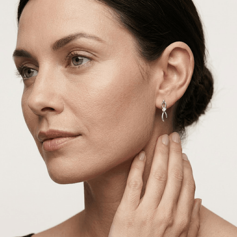 Knot Drop Earrings – 925 Sterling Silber Ohrringe Knoten Anhänger - Suzan Gold