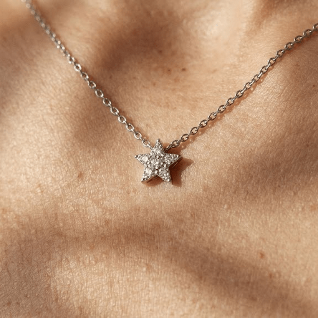 Stern Halskette Zirkonia – 925 Sterling Silber Halskette - Suzan Gold