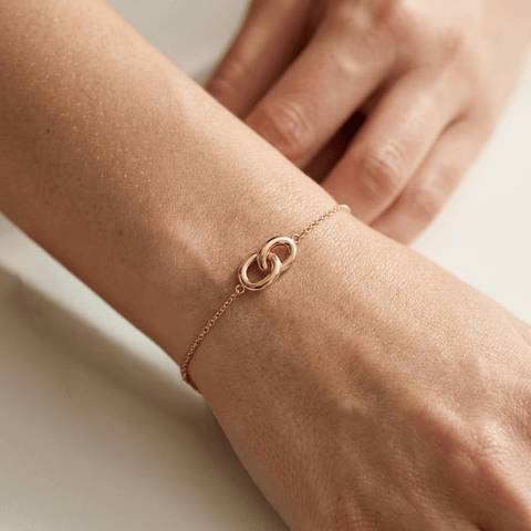 Glieder Armband 925 Sterling Silber – Damen Armband Knoten Design - Suzan Gold