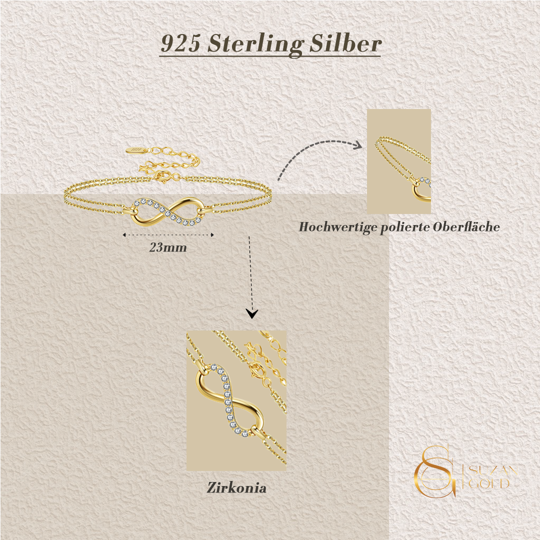 Eternelle – Zartes Armband mit Unendlichkeitszeichen aus 925 Silber