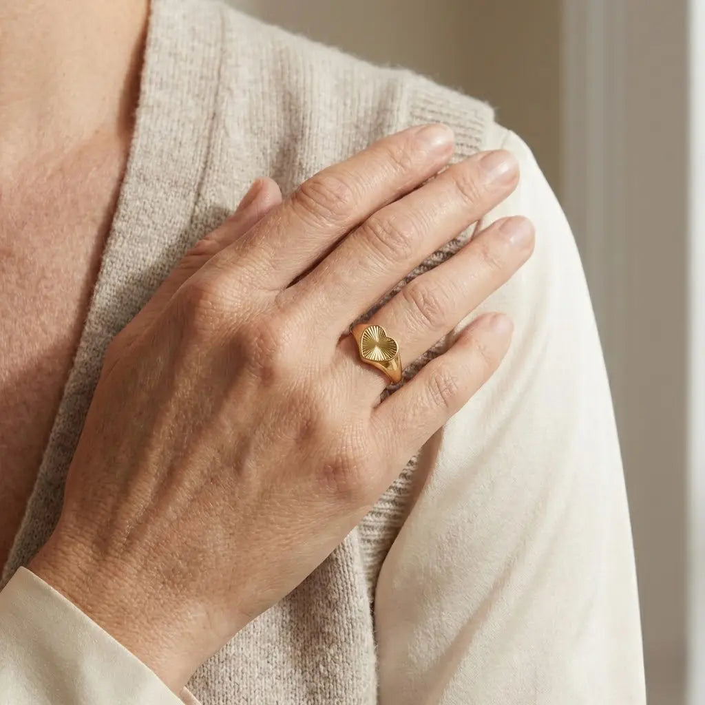 Aurelia Heart – 375 Echtgold Siegelring - Suzan GoldRing