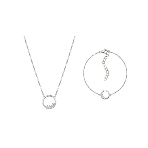 Circalia – 925 Silber Schmuckset vergoldet mit Zirkonia Kreis Suzan Gold